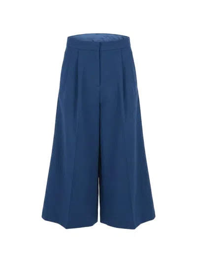 Marni Gaucho Pleated Wide-leg Trousers In Blue