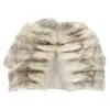 Marni Genuine Fur Striped Coloring Shawl Bolero Crop Jacket In Beige