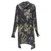 Marni Geometric Floral Print Cowl Neck Silk Dress In Grey