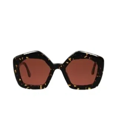 Marni Geometric Frame Sunglasses In Red