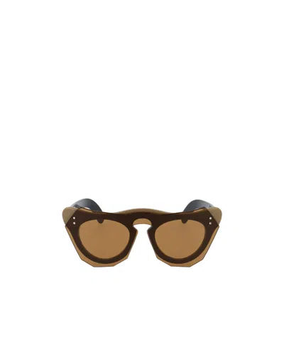Marni Geometric-frame Sunglasses In Brown