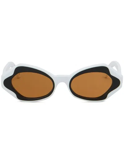 Marni Geometric-frame Tinted Sunglasses In White