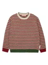 Marni Geometric-knit Wool-blend Jumper In Red