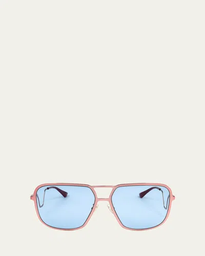 MARNI GEOMETRIC METAL AVIATOR SUNGLASSES
