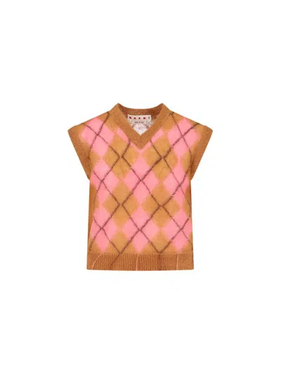 Marni Geometric Patterned Knitted Vest In Multi
