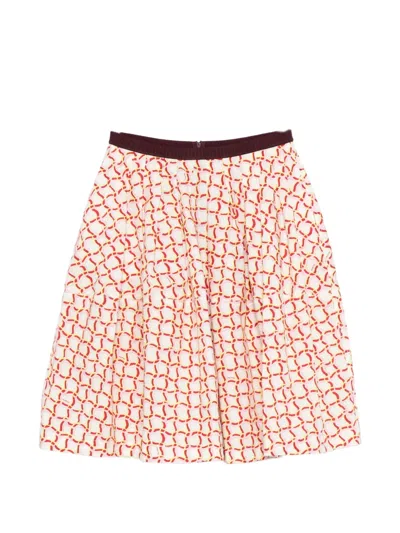 Marni Geometric Print Skirt In Red