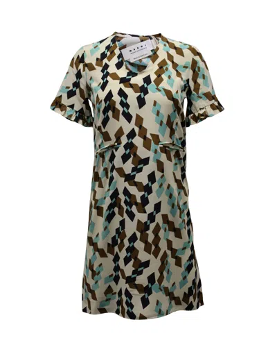 Marni Geometric Shift Dress In Multicolor Print Viscose
