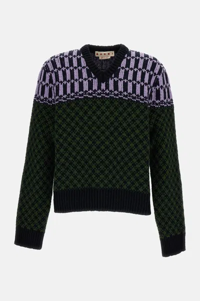 Marni Geometric-pattern Sweater In Multi