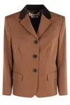 Marni Brown Tailored Blazer With Contrasting Collar Insert In Brown