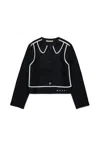 Marni Giacca In Flanella Con Dettagli A Contrasto In Black