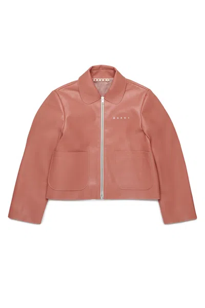MARNI COATED FABRIC JACKET WITH LOGO
