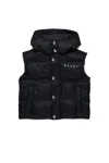 Marni Gilet Imbottito Con Cappuccio E Logo In Black