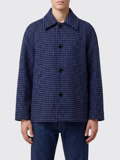 Marni Gingham Check Wool Shirt Jacket In Blue