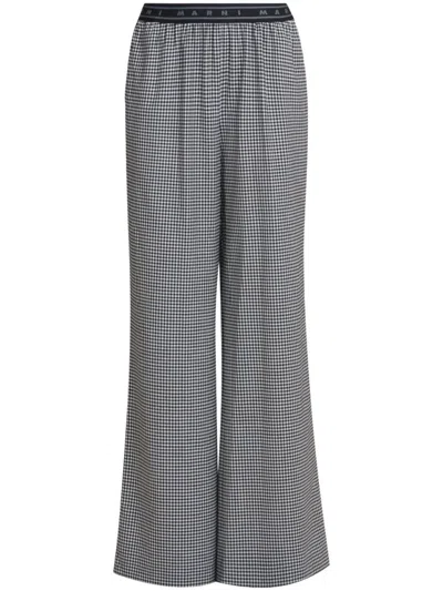 MARNI GINGHAM-PATTERNED TROUSERS
