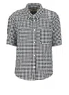 Marni Seersucker Checked Shirt In Grey