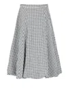 Marni Gingham Seersucker Midi Skirt In Black