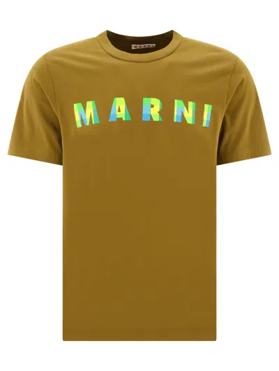 Marni "gingham" T Shirt In Green
