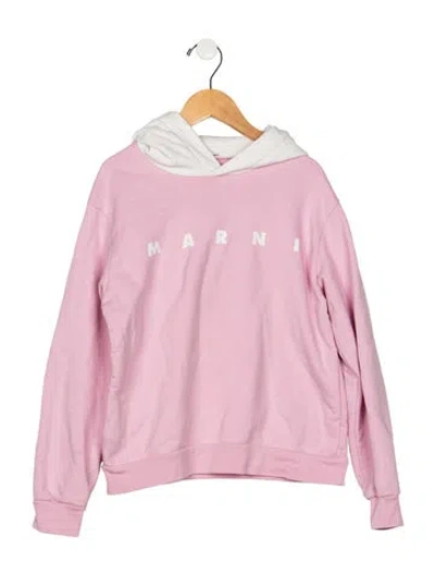Pre-owned Marni Kids' Girls Branded Pattern Printed Hoodie In Pink