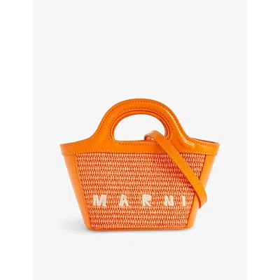 Marni Girls Carrot Kids Tropicalia Micro Woven Cross-body Bag