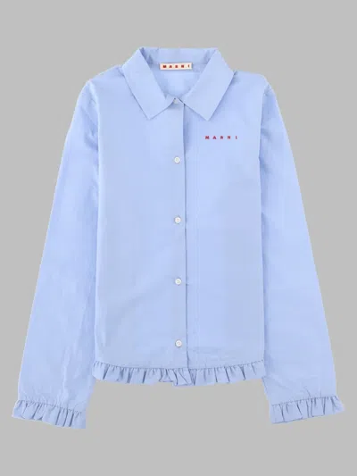 Marni Girls Cotton Shirt In Blue