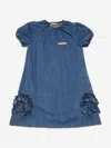 MARNI GIRLS DENIM RUFFLE DRESS