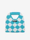 Marni Diamond Checked Crochet Bag In Yellow