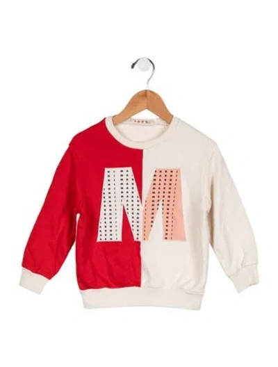 Pre-owned Marni Babies' Girls Embroidered Logo Sweatshirt In Neutrals