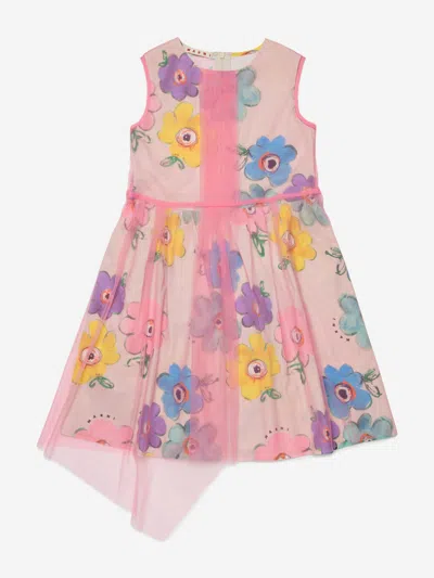 Marni Babies'  Girls Flower Print Sleeveless Dress In Pink