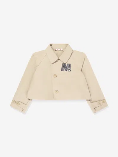 MARNI MARNI GIRLS GABARDINE LOGO JACKET