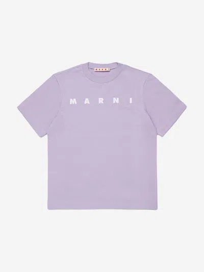 Marni Babies'  Girls Logo T-shirt In Purple