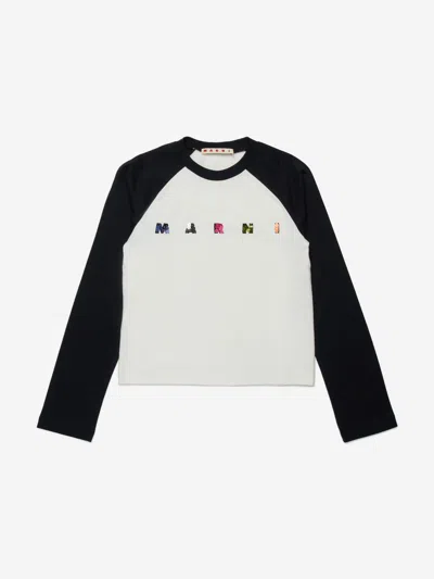 Marni Babies' Girls Long Sleeve Logo T-shirt In Black