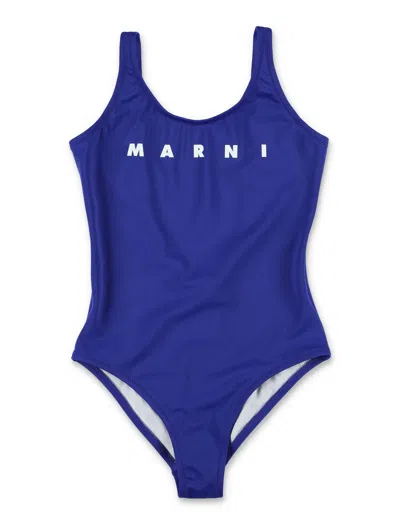 Marni Girls' One-piece Mini Swimsuit In Blue