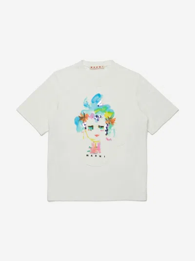 Marni Babies' Girls Rock Doll T-shirt In White
