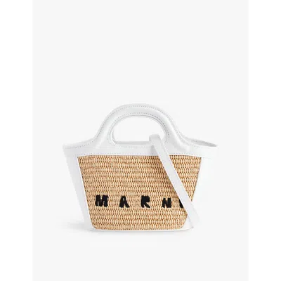 Marni Kids' Tropicalia Beach Bag In Sand Storm/lily White