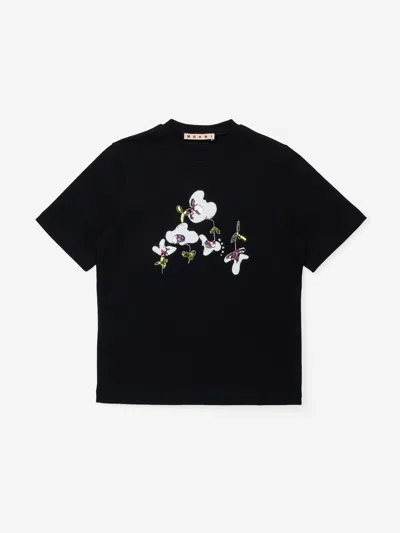 Marni Babies' Girls Sequin Flower T-shirt In Black