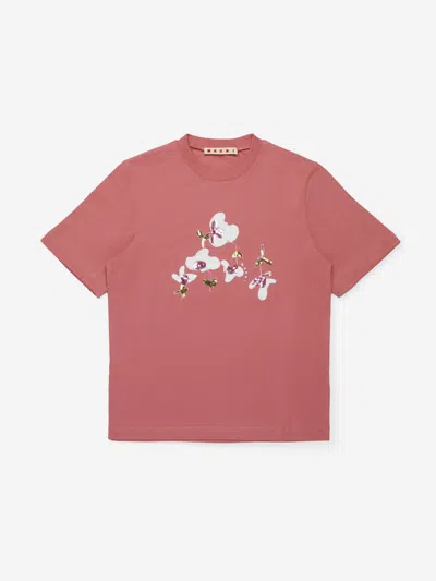 Marni Babies' Girls Sequin Flower T-shirt In Pink
