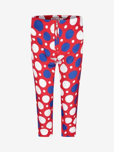 Marni Kids' Girls Spotted Silk Trousers 14 Yrs Red