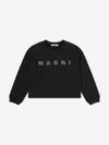 Marni Girls Studded Gem Logo Sweatshirt In Black