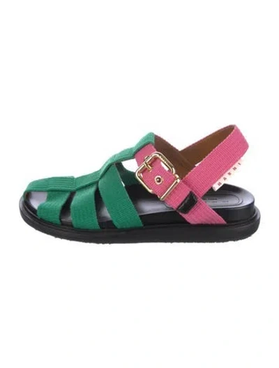 Pre-owned Marni Gladiator Sandals In Green