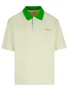 Marni Cotton Blend Polo Shirt With Contrasting Collar In Neutral