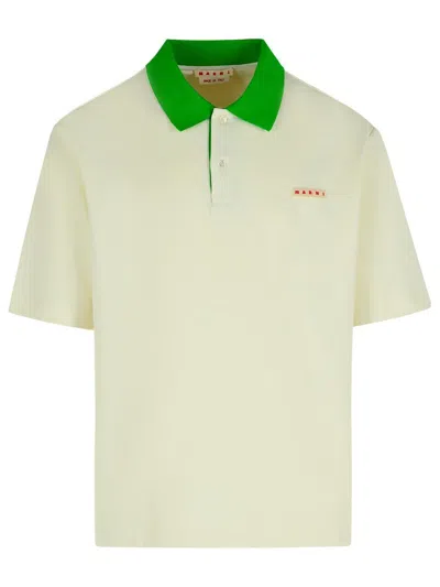 MARNI MARNI 'GLASS' COTTON BLEND POLO SHIRT