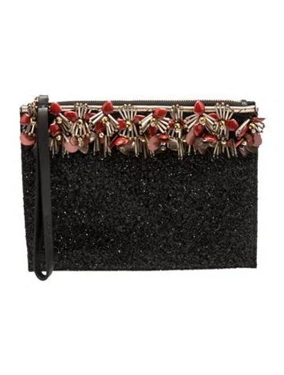 Pre-owned Marni Glitter Clutch In Black