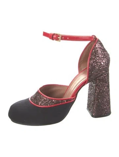 Pre-owned Marni Glitter Patterned D'orsay Pumps In Multi