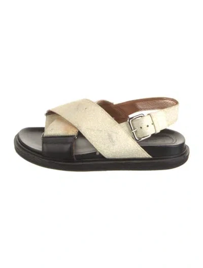 Pre-owned Marni Glitter Slingback Sandals In Multi