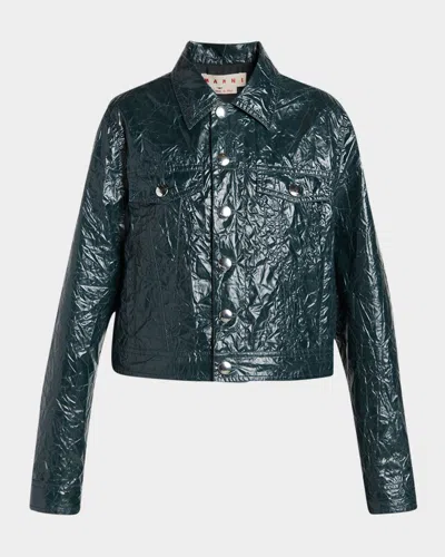 Marni Glossy Crinkled Jacker