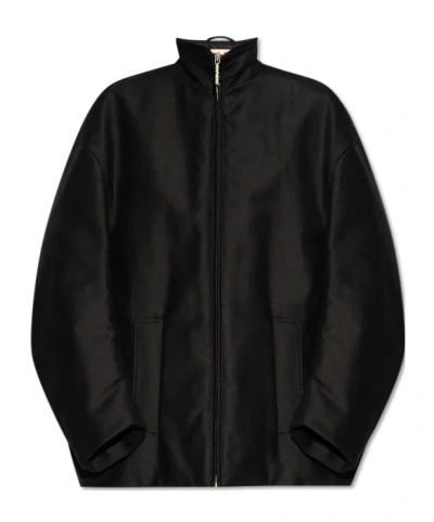 Marni Glove-sleeves Cotton Bomber Jacket In Black