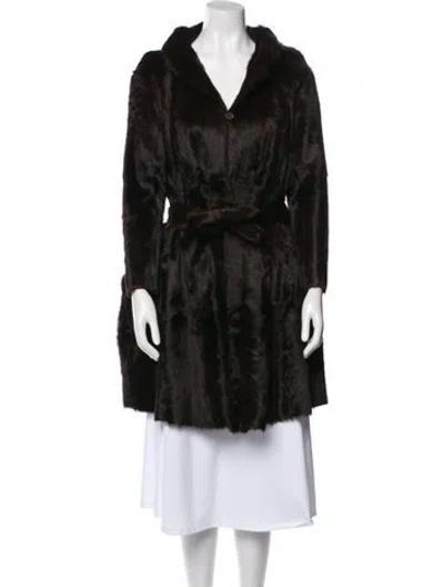 Pre-owned Marni Goat Fur Faux Fur Coat In Black