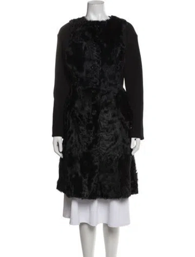 Pre-owned Marni Goat Fur Faux Fur Coat In Black