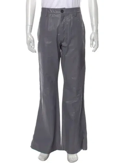 Pre-owned Marni Goat Leather Pants W/ Tags In Gray