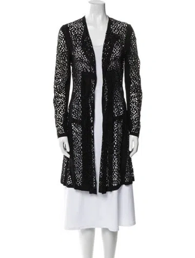 Pre-owned Marni Goat Leather Striped Jacket In Black